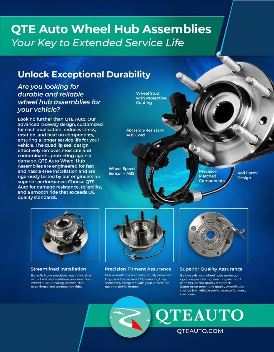 PM Auto Pair of 2 Front Wheel Hub Bearing Assembly Compatible with 2001-2012 Ford Escape