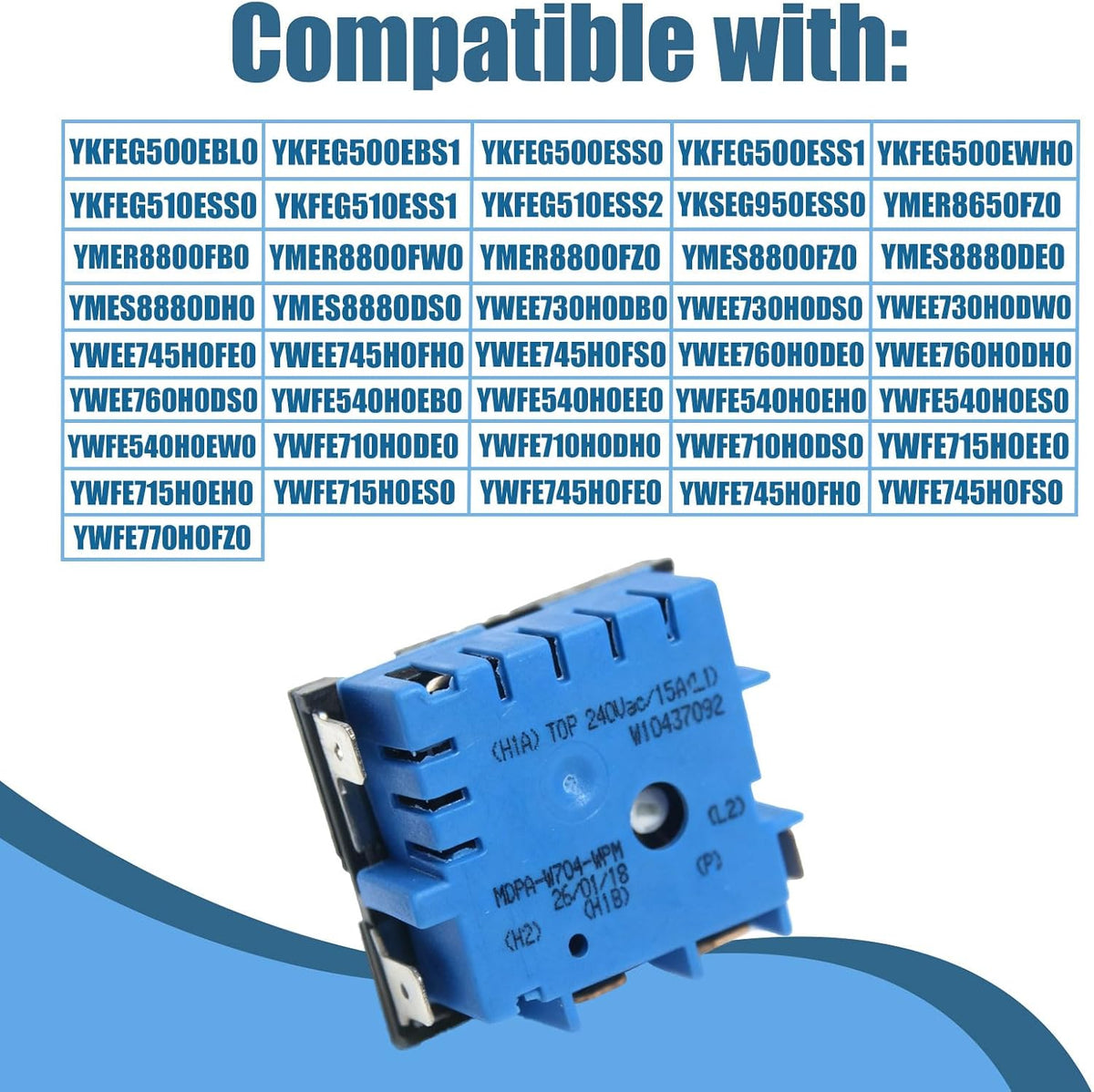 W10857622 W10437092 PS11731368 Electric Range Infinite Control Switch Replace for Whirlpool Models Including Maytag KitchenAid Jenn-Air And Kenmore/Sears Replace MDPA-W704-UNM AP5989899 4383881