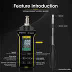 BTMETER Hot Wire Anemometer - CFM/CMM Air Flow Meter Measuring 0.2-67 Mph