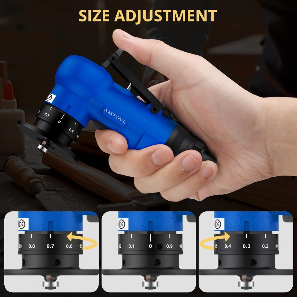 AMTOVL Pneumatic Chamfering Tool, Mini Air Chamfer Tool W/ 10C & 10R Blades