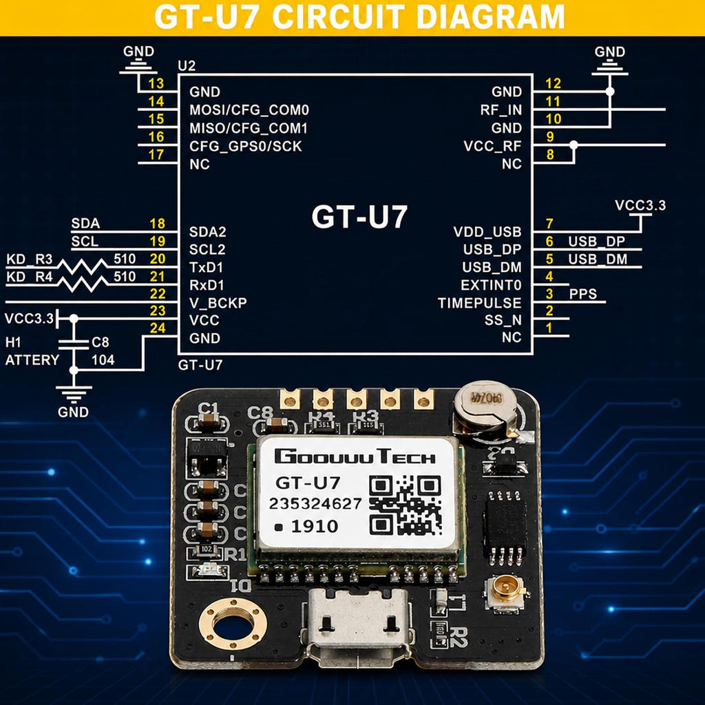 4-Pack GT-U7 GPS Module, USB Port, Active Antenna