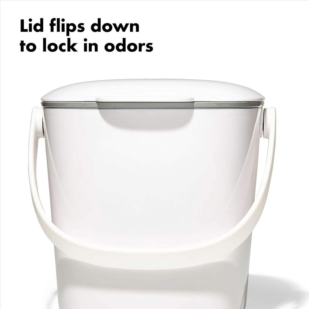 Good Grips Easy-Clean Compost Bin, White - 0.75 GAL