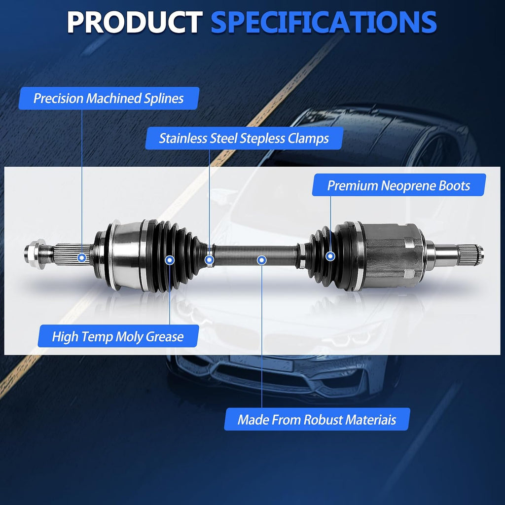 Maxfavor CV Axle Front Pair FWD Fit for Honda Accord 2008-2012 2015-2017