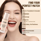 2-in-1 Liquid Foundation & Concealer, Full Coverage Foundation Makeup Set for Combination & Oily Skin, Hydrating