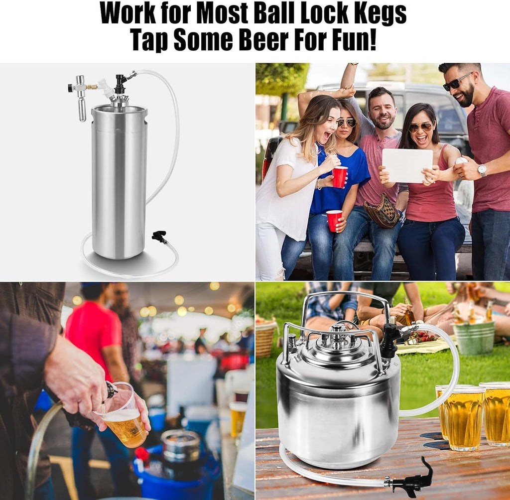 5ft Ball Lock Beer Line, Assembly Corny Keg Party Tap Beer Line | Ball Lock Liquid Quick Disconnect & Faucet Tap Kit