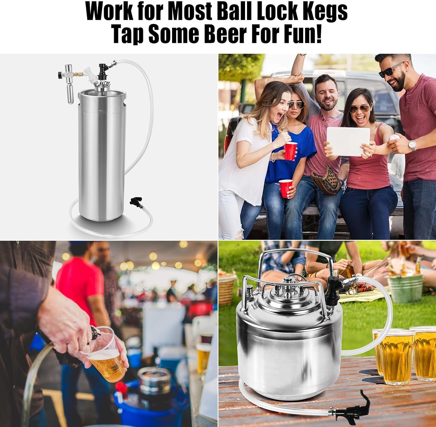 5ft Ball Lock Beer Line, Assembly Corny Keg Party Tap Beer Line | Ball Lock Liquid Quick Disconnect & Faucet Tap Kit