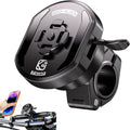 Aluminum Alloy Motorcycle Magnetic Phone Mount with Magnetic 4-Lock‌ | Vibration Dampener, 1s Auto Lock Bike Phone