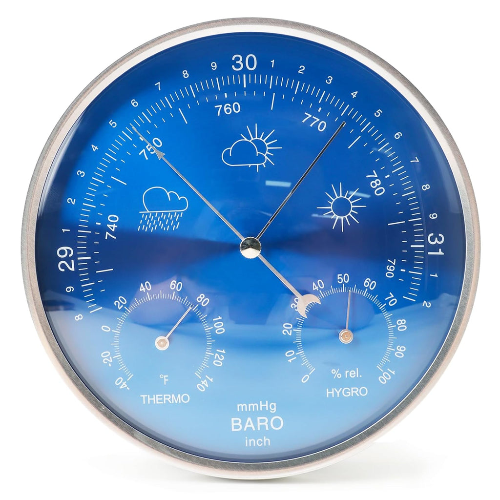 3-in-1 All-Season Wall Hanging Thermometer, Barometer, Hygrometer | Accurate Weather Station for Home and Office |