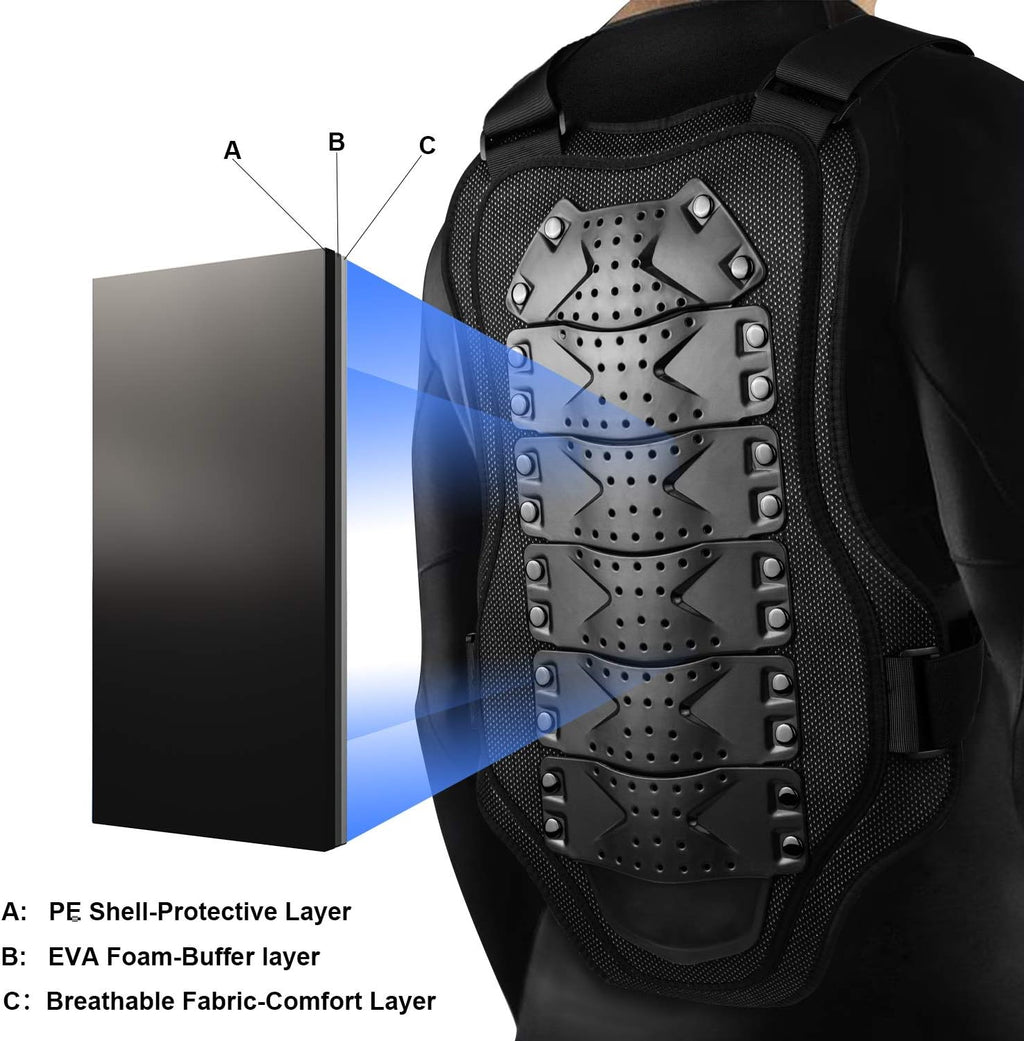ATV Chest Protector Adult Motorcycle Vests for Men Dirt Bike Mountain Bike Off-Road Racing Adult M | Pe Hard Shell