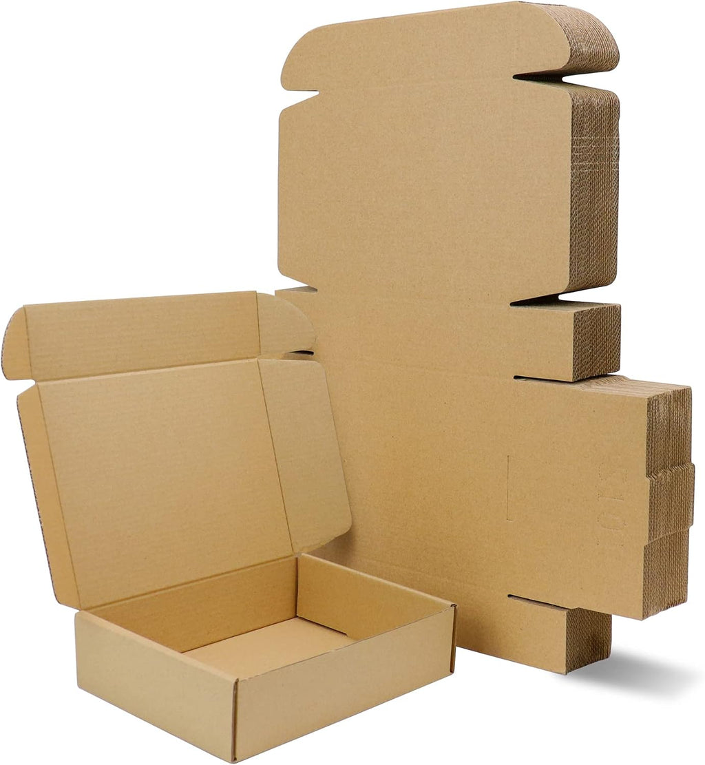 Shipping Boxes 25 Pack,Brown Corrugated Strong Cardboard Mailer Boxes for Packaging Small Business,Mailing,Craft