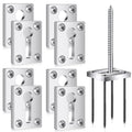 8 Sets Newel Post Mounting Kit, Handrail Fastener, Silver