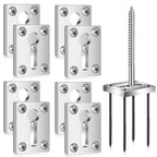 8 Sets Newel Post Mounting Kit, Handrail Fastener, Silver