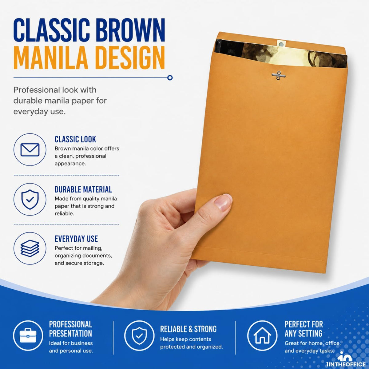 Manilla Envelopes 6x9, Mailing Envelopes, Brown Envelopes, Clasp Envelopes, Gummed Flaps, Brown, 25 Pack