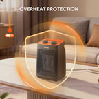1500W Portable Space Heater for Indoor Use,Thermostat, 2S Fast Heat