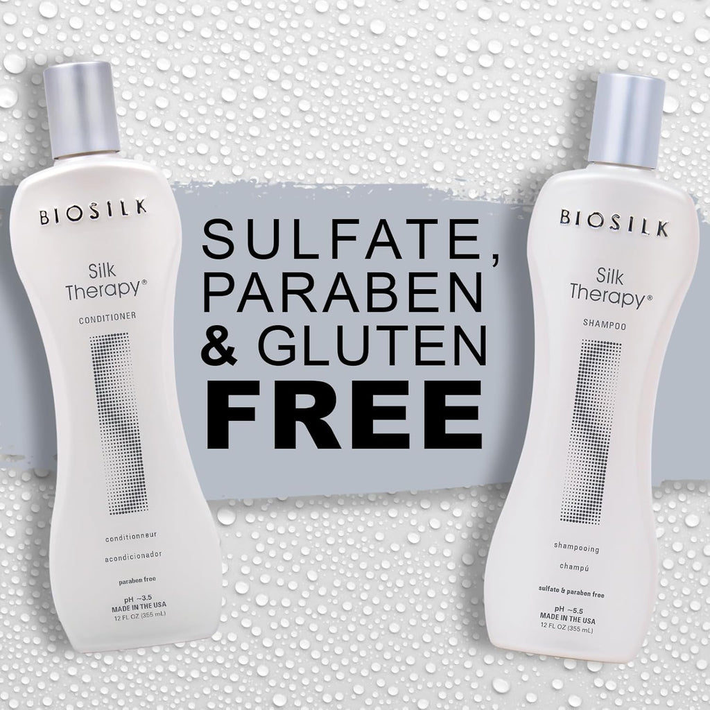 Silk Therapy Duo Set, Shampoo & Conditioner for Gentle Cleansing, Moisturizing & Shiny Hair, Smooth, Replenished