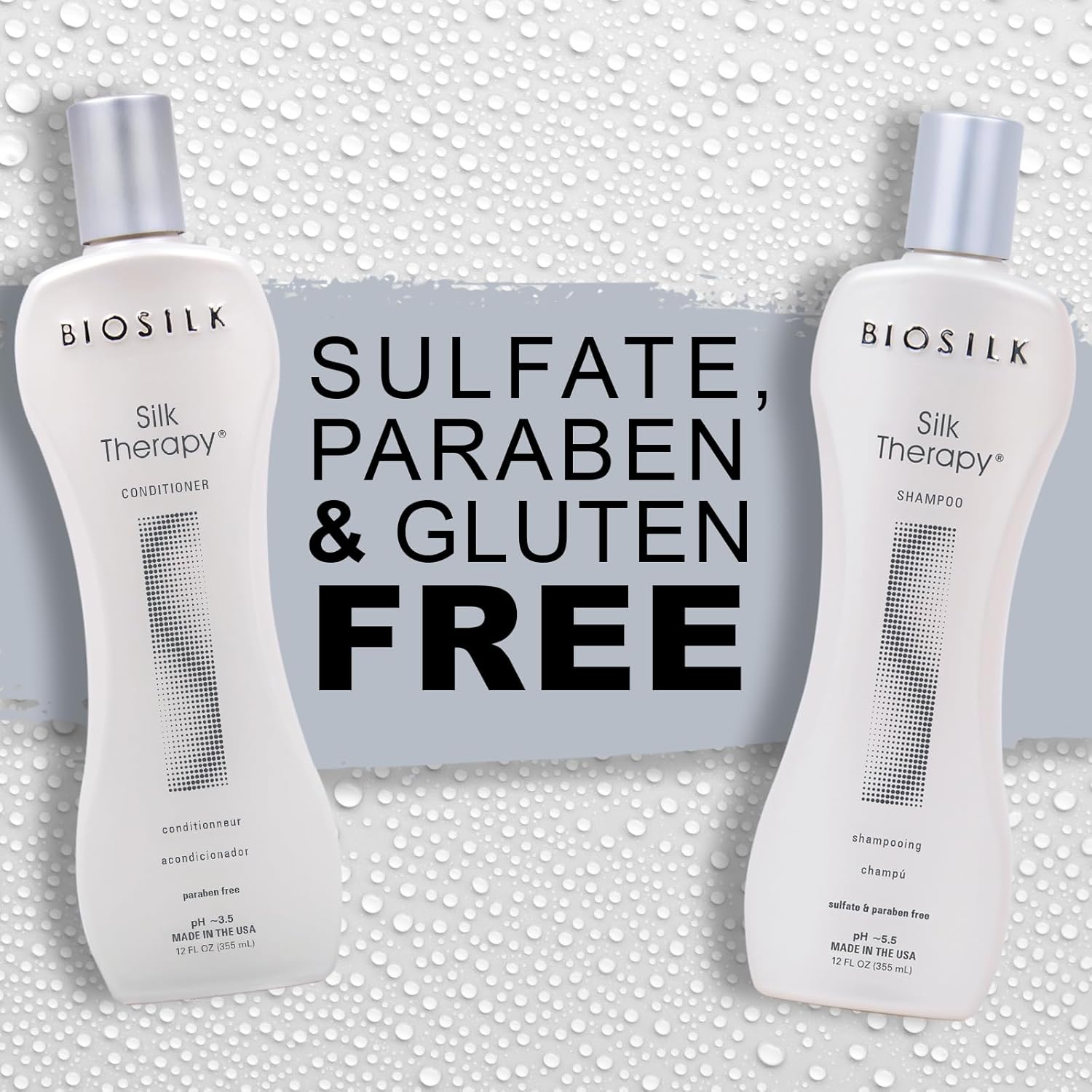 Silk Therapy Duo Set, Shampoo & Conditioner for Gentle Cleansing, Moisturizing & Shiny Hair, Smooth, Replenished