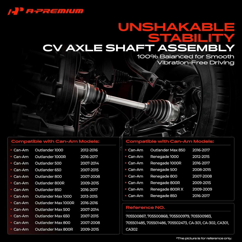 A-Premium Set of 2 Rear CV Axle Shaft Assembly