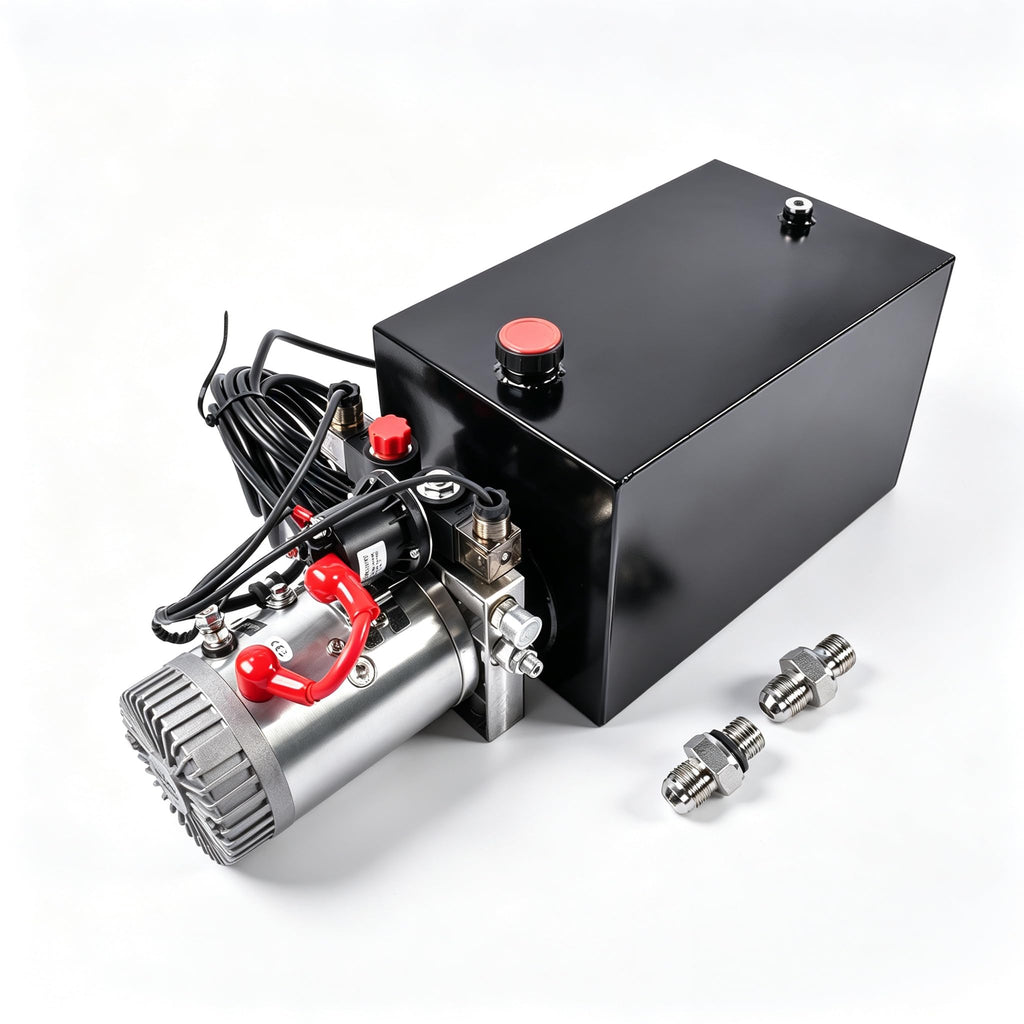 15 Quart Double Acting Hydraulic Power Unit, 12V DC, 3200 PSI
