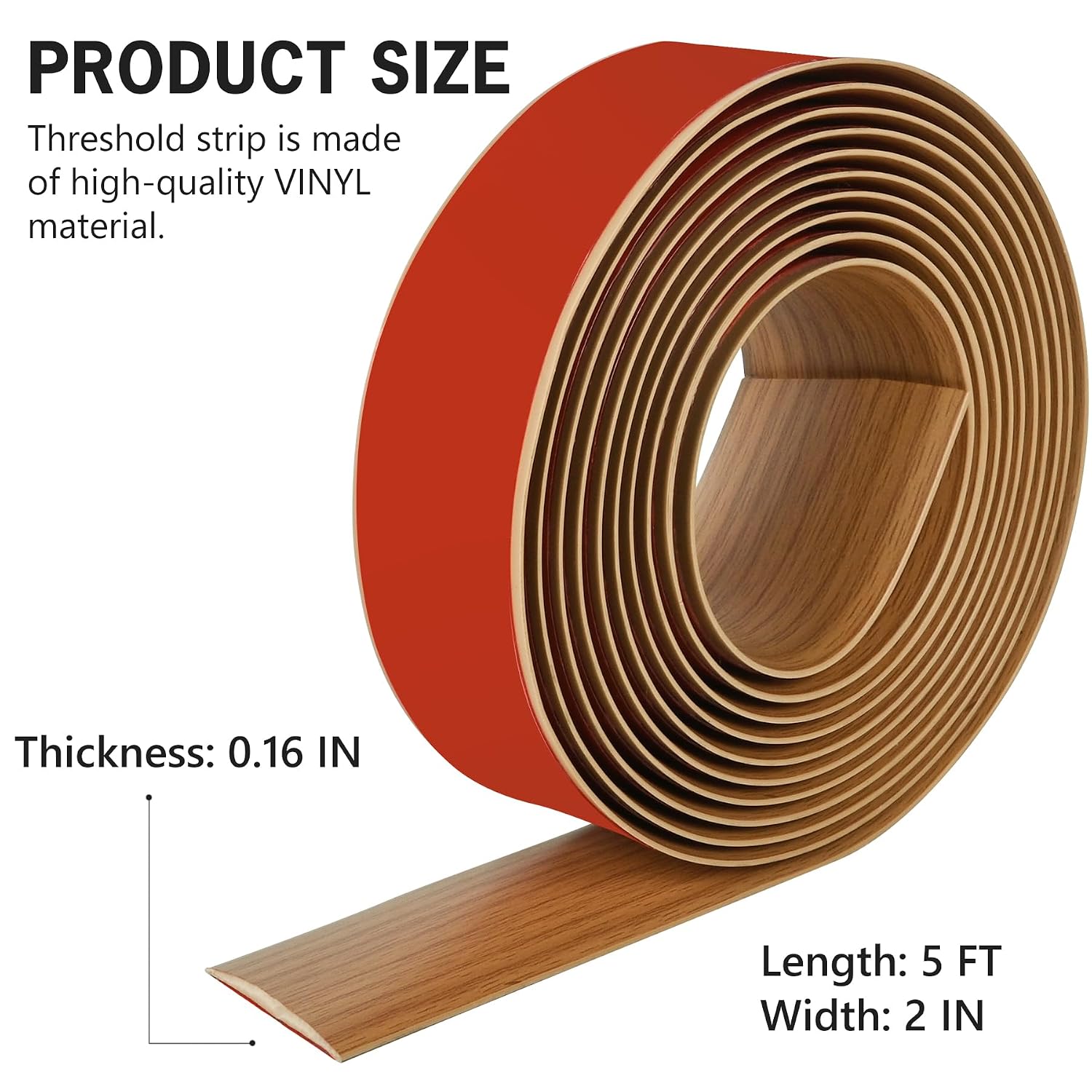 5Ft Floor Transition Strip Self Adhesive Vinyl Cover Floor Strip Flat Divider Transition Strip Wood Grain Design for