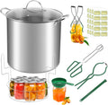 Stainless Steel 21.5 QT Canning Pot with Rack & Lid, Canning Supplies Starter Kit and 6 Pieces Tools Set, Water Bath