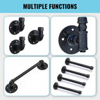 Floor Flange - 1-1/4" Malleable Iron Pipe Fittings, 4 Threaded Holes, Vintage Style for DIY, 4 Pack