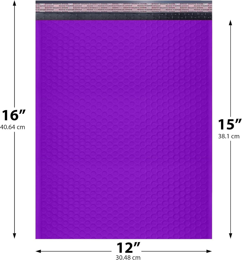 Purple Bubble Mailers 12x16/12x15, Poly Padded Envelopes, 150 Pack