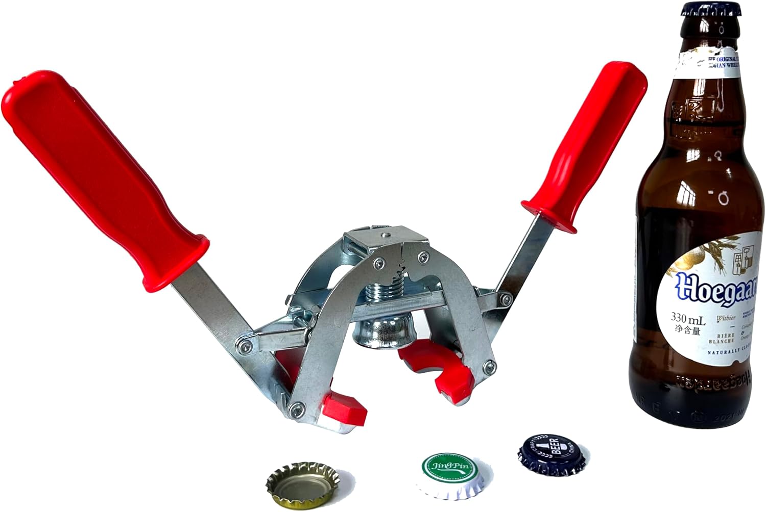 Manual Beer Bottle Capper Tool with 150 count Beer Bottle Caps,26mm Beer Corking Machine for Home Brewing（Crown Cap