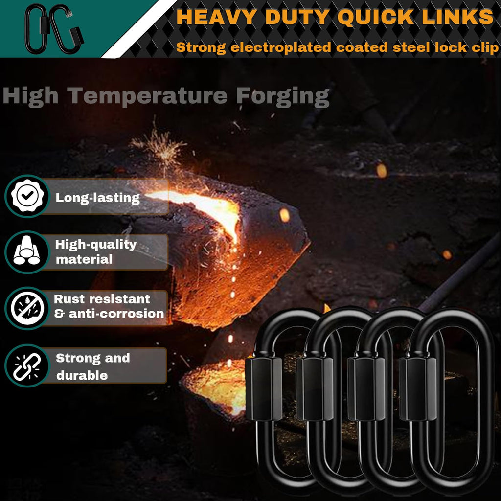 50 PCS 2.3IN(M6) Quick Link, Heavy Duty Locking Connector Rated 900 Lbs