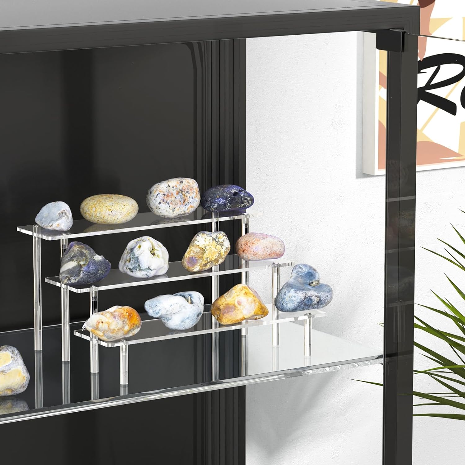 3 Tier Acrylic Display Risers, Large Perfume Organizer Stand (1 Pack) | Clear Cupcake Stand Holder, Display Shelves
