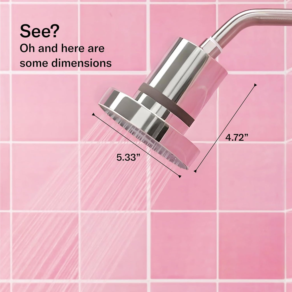 Jolie Filtered Showerhead, High Pressure Shower Filter, Modern Chrome
