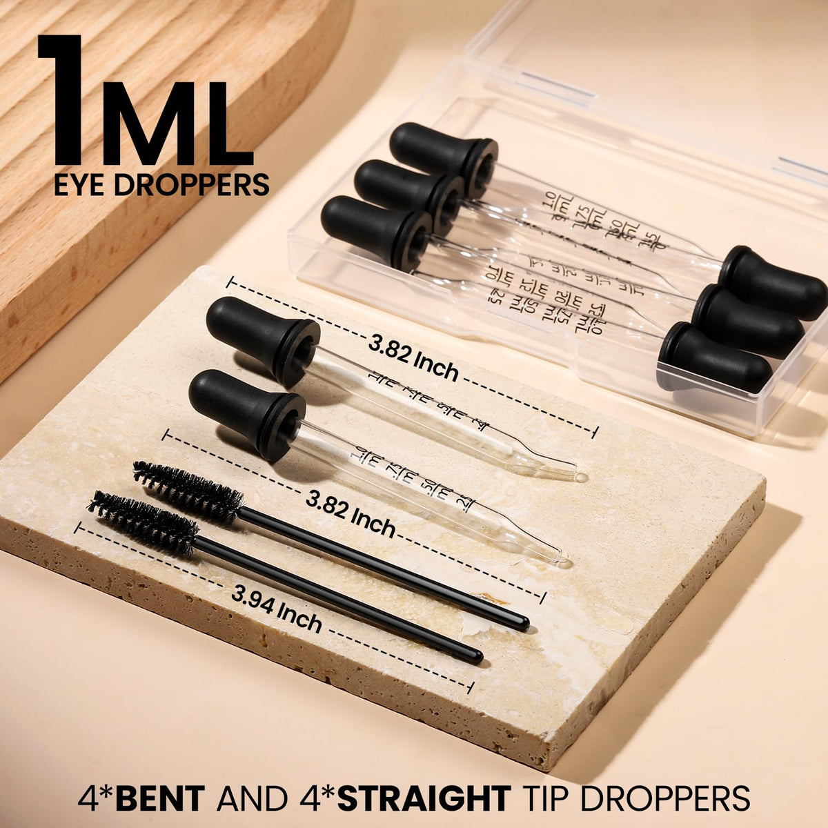 10Pcs Glass Eye Dropper Pipettes Droppers for Oils& Cleaning Tool
