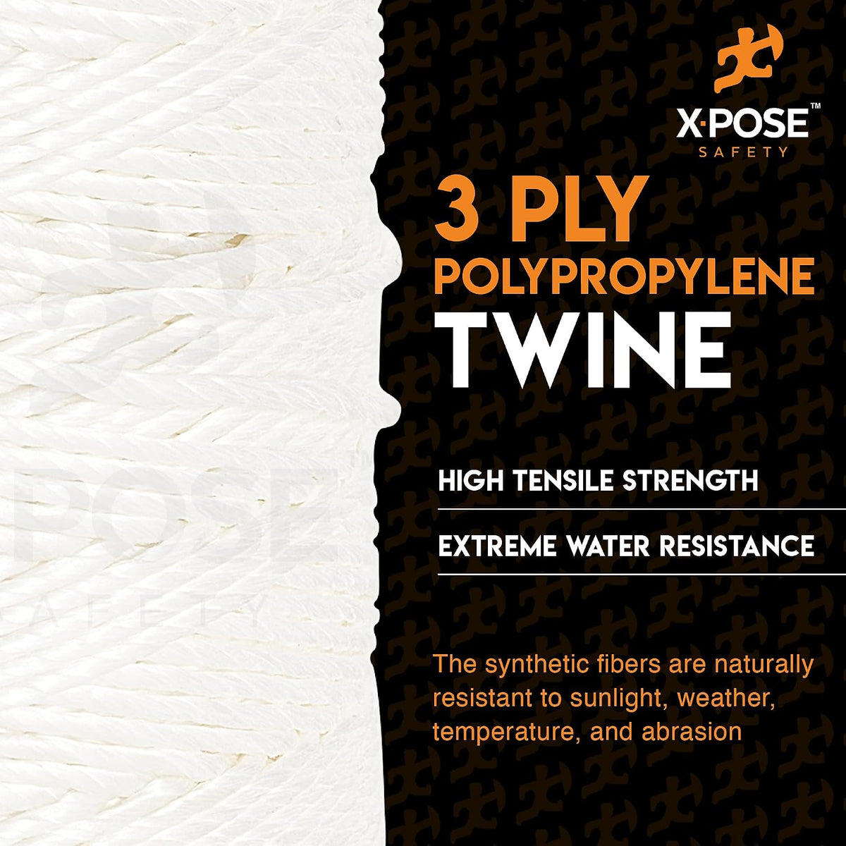 Polypropylene Tying Twine – 3 Ply White Plastic Twine String, 2800 Ft Roll, Extra Heavy Duty Poly Twine for Baling