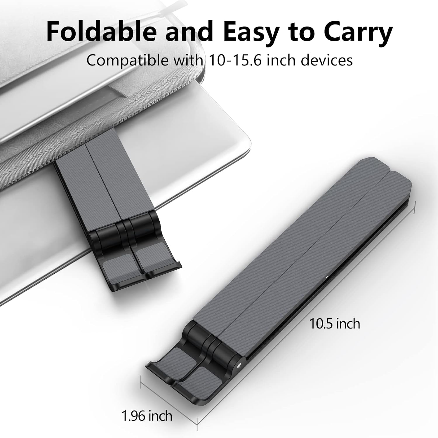 Laptop Stand for Desk, Adjustable Laptop Riser ABS+Silicone Foldable Portable Notebook Holder, Ventilated Cooling