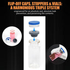 20mm Vial Crimper and 100 Pcs 10ml Clear Flip Top Glass Vials Set
