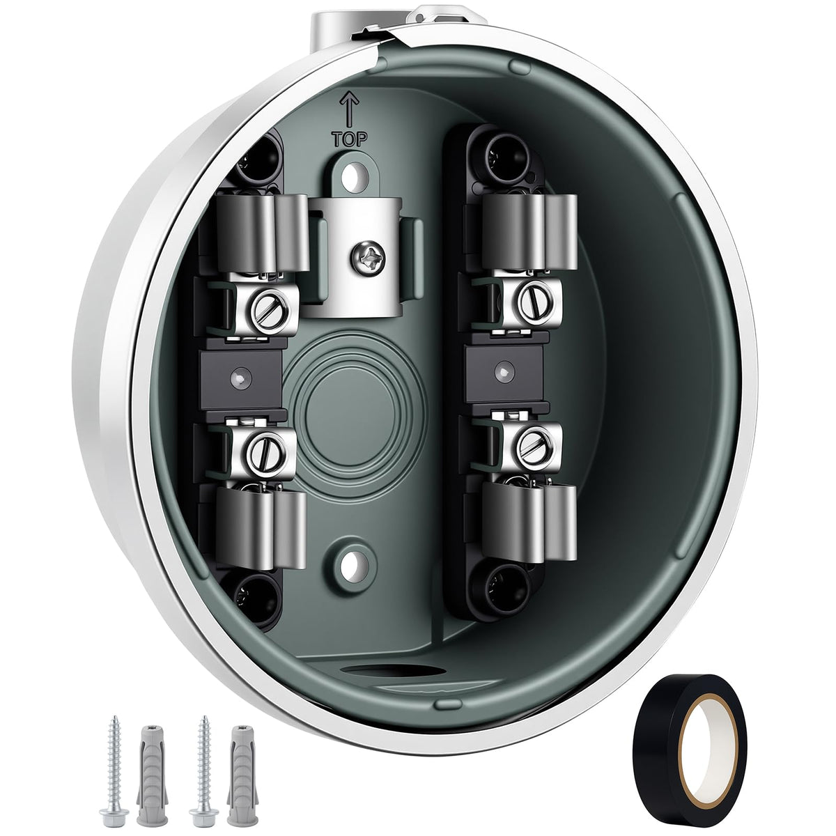 Meter Socket 100 Amp, 4-Jaw Meter Base Meter Socket 240V Single Phase 3-Wire with Horn Bypass Compatible with Overhead or Underground Service Installation