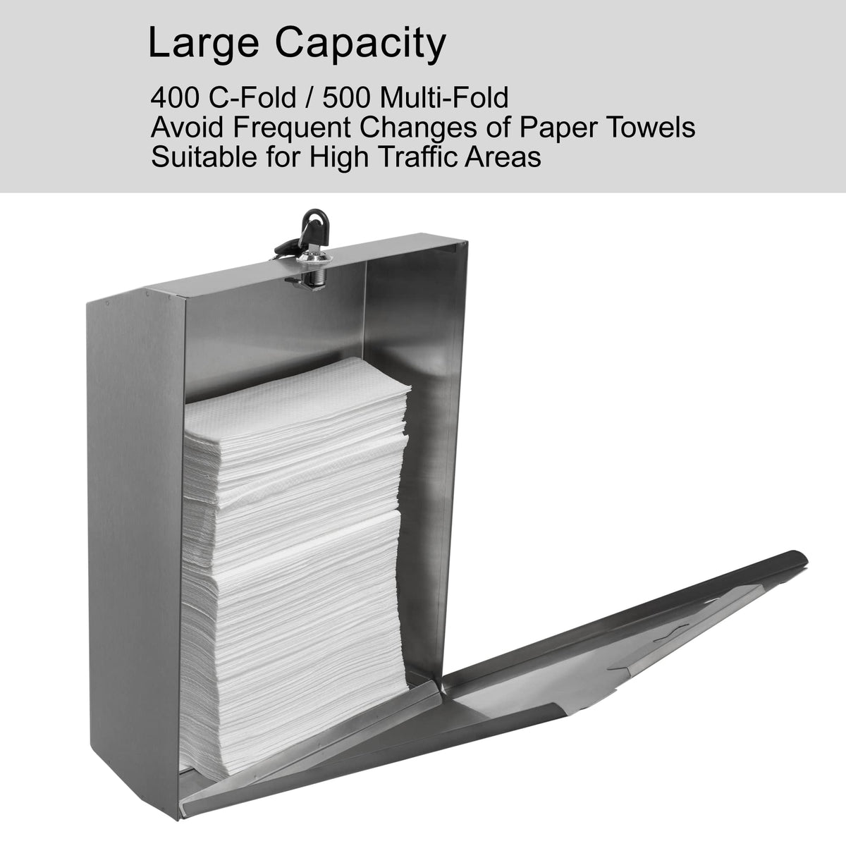 Paper Towel Dispenser, Commercial Stainless Steel, Brushed