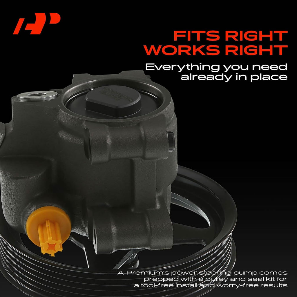 A-Premium Power Steering Pump with Pulley Compatible with Ford