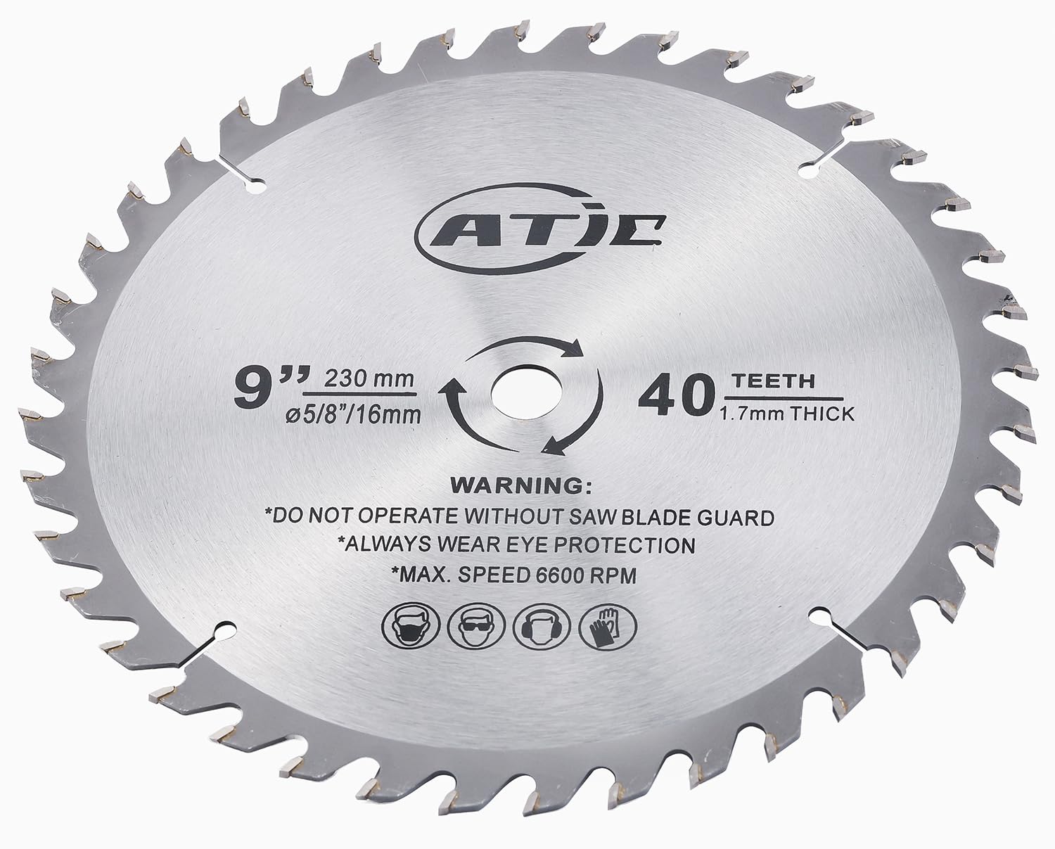 9" 40 Tooth Carbide Tip General Purpose Wood Cutting Circular Saw Blade with 5/8" Arbor (2 Pack)