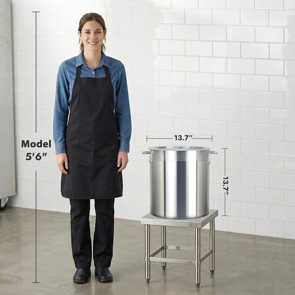 40 Quarts Aluminum Stock Pot with Lid, Heavy Duty Commercial Grade Large Capacity Cooking Pot for Boiling, Stewing