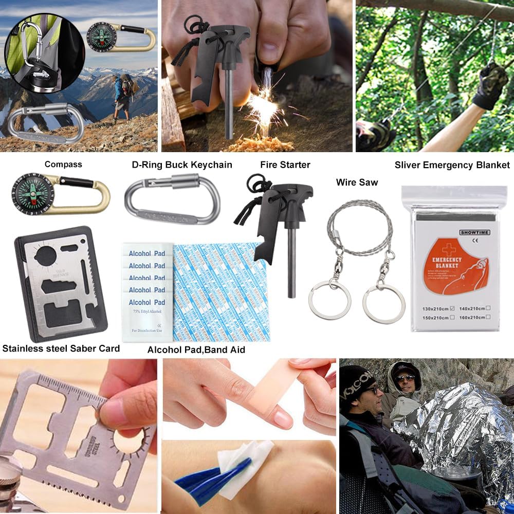 Survival Kit Outdoor Emergency Gear Kit for Camping Hiking Travelling or Adventures