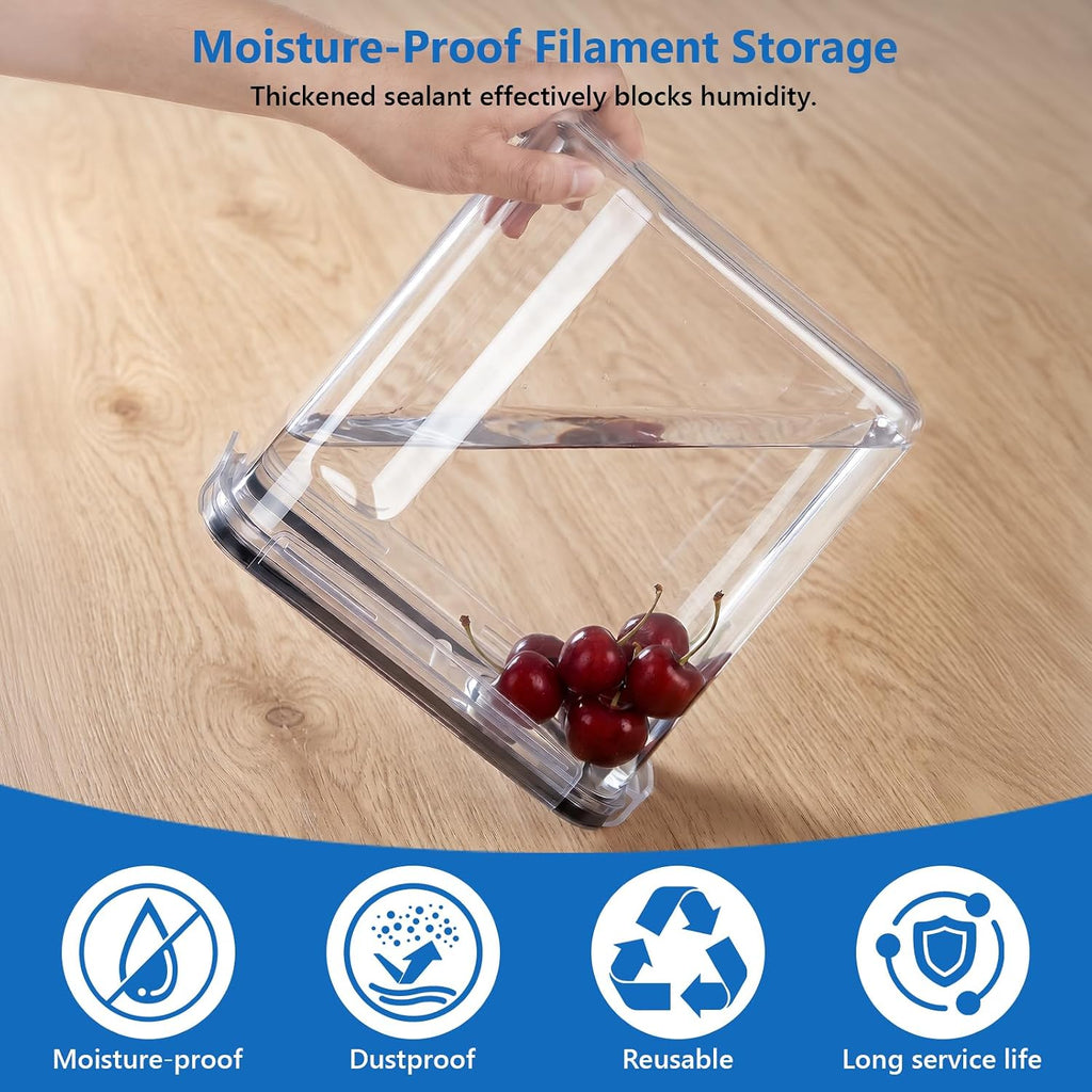 4-Pack Filament Storage Box with Digital Hygrometer, Airtight Dustproof 3D Filament Dry Box for 1kg 1.75mm PLA ABS