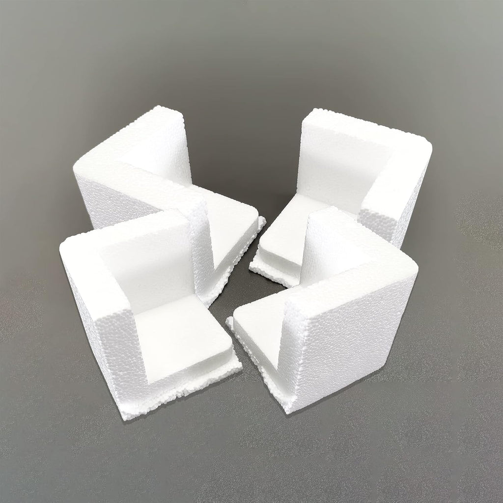 16PK Polystyrene Corner Protector for Packaging Shipping Boxes 3X3X3", 19 kg/Cubic Meter Density 15581-3 * 3 * 3-16PK-2D