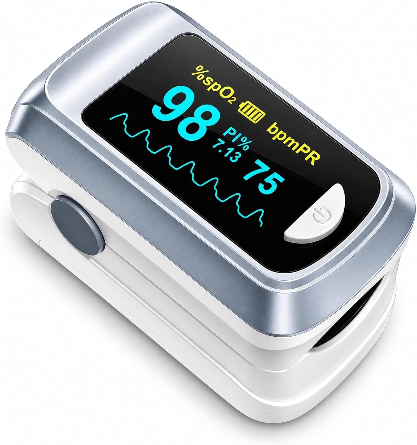 Fingertip Pulse Oximeter Blood Oxygen Saturation Monitor Pulse Ox, Heart Rate and Fast Spo2 Reading Oxygen Meter with