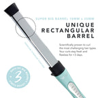 Mischief, Professional Curling Wand, 5 Variable Temperatures, 0.7”x 0.9” Extra Thick Long Length Rectangular Titanium