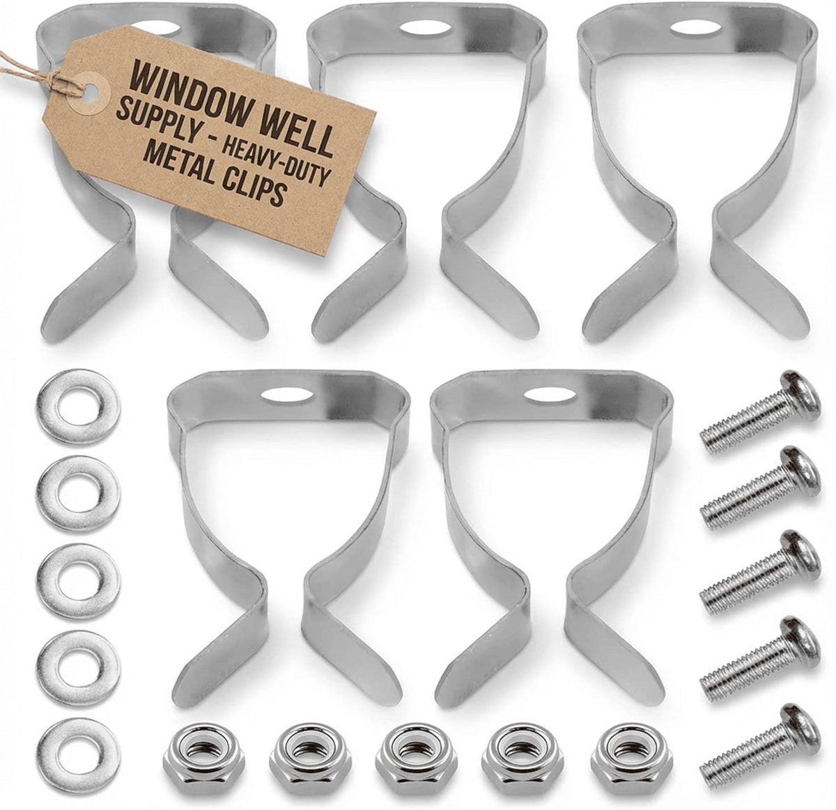 Heavy Duty Spring Clips Hardware Kit for Window Well Covers Installation