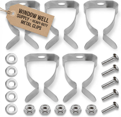 Heavy Duty Spring Clips Hardware Kit for Window Well Covers Installation
