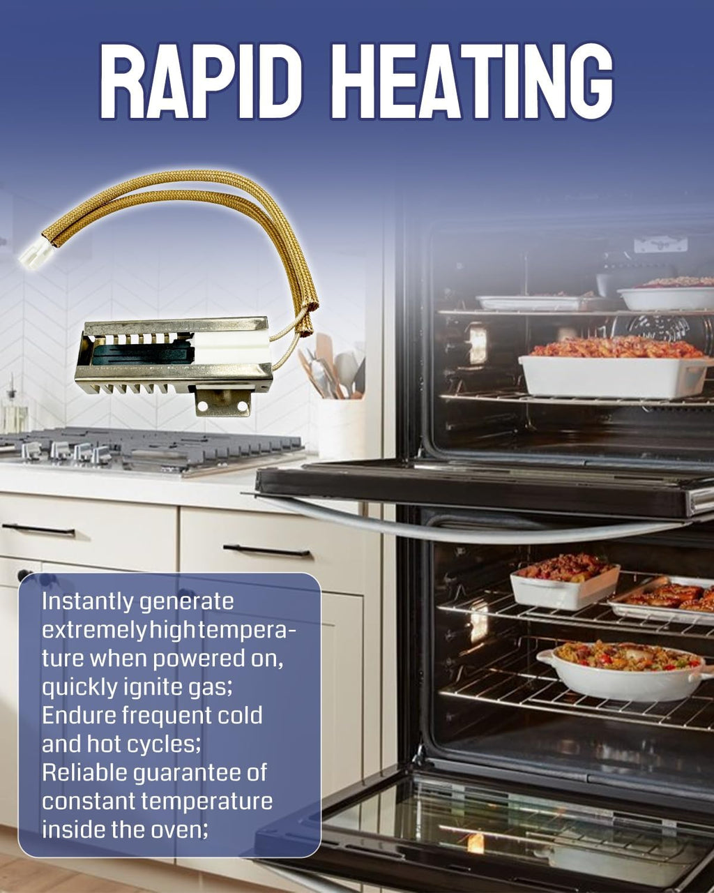 Gas Range Oven Igniter Fit for Bosch Thermador HGI8054UC