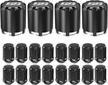 Black Golf Cart Center Caps & Wheel Lug Nuts Kit, 4 PCS ITP SS Wheel Hub Cap and 16 PCS Lug Nut for EZGO, Club Car