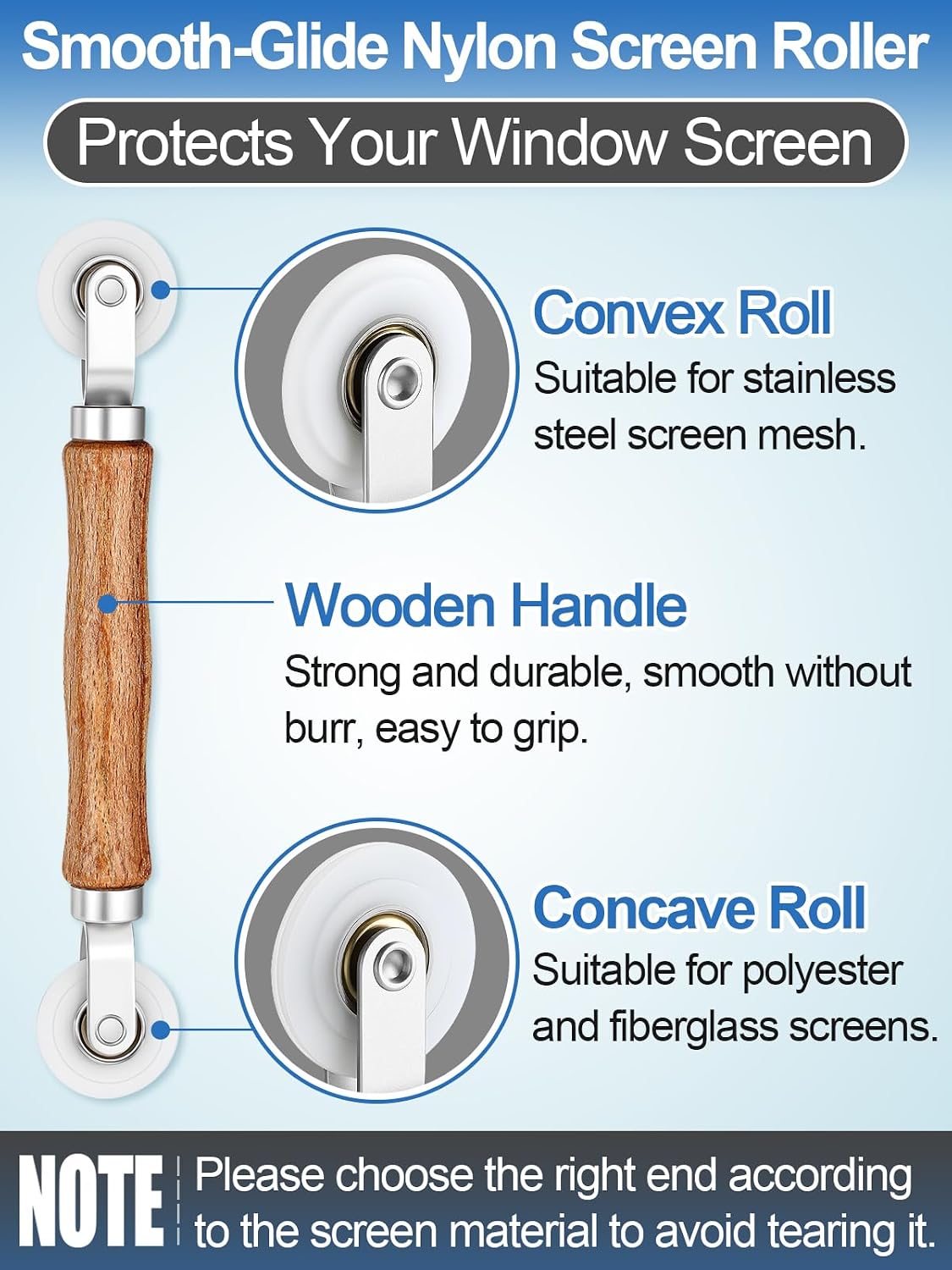 3 in 1 Screen Repair Kit, Window Screen Replacement Tools