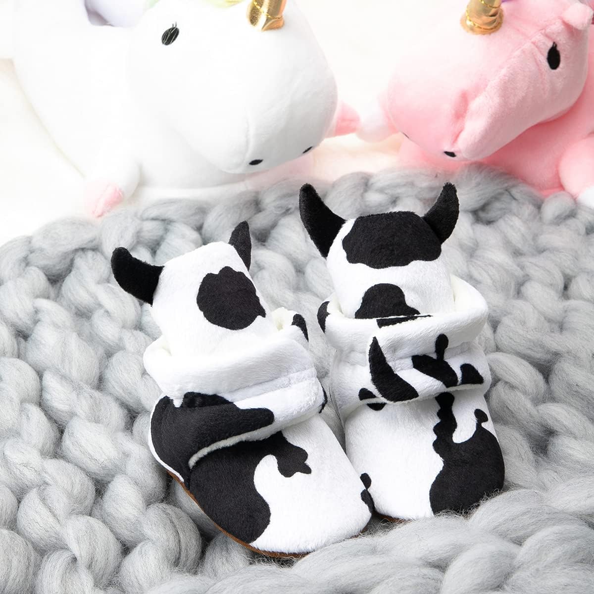 Newborn Baby Cotton Booties Stay On Slipper Winter Warm Soft Shoes Non-Skid Infant Ankle Boots Crib Shoes